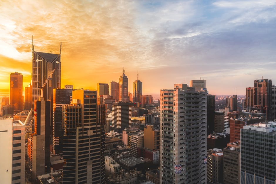 golden hour and blue hour from a drone video