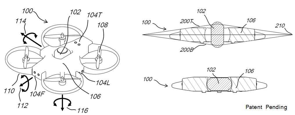 drone with 360 degree camera that can be stowed