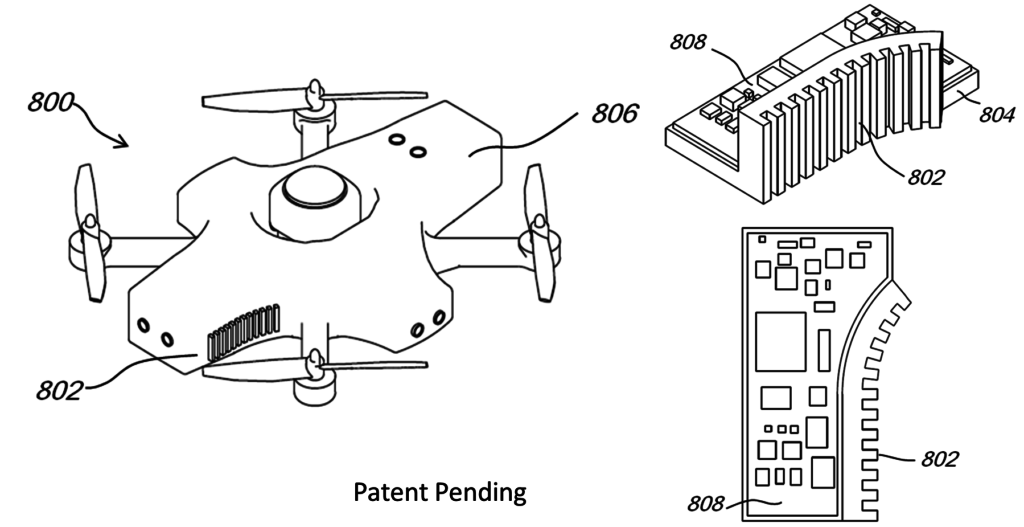 heat sink fins on drone patent