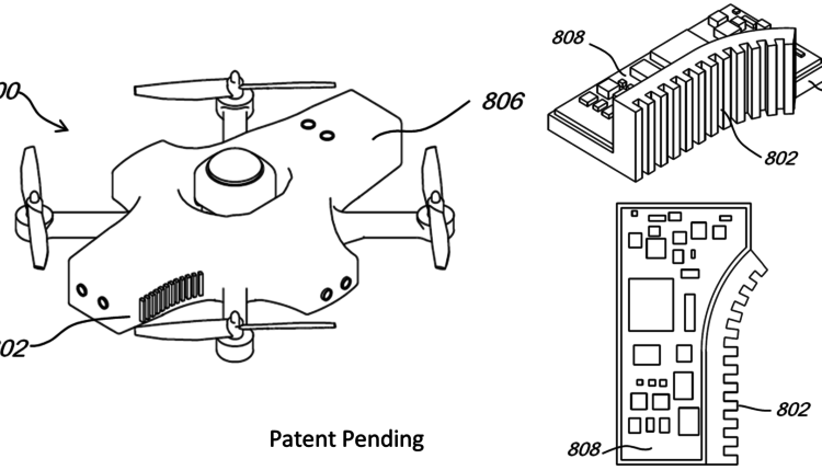 heat sink fins on drone patent