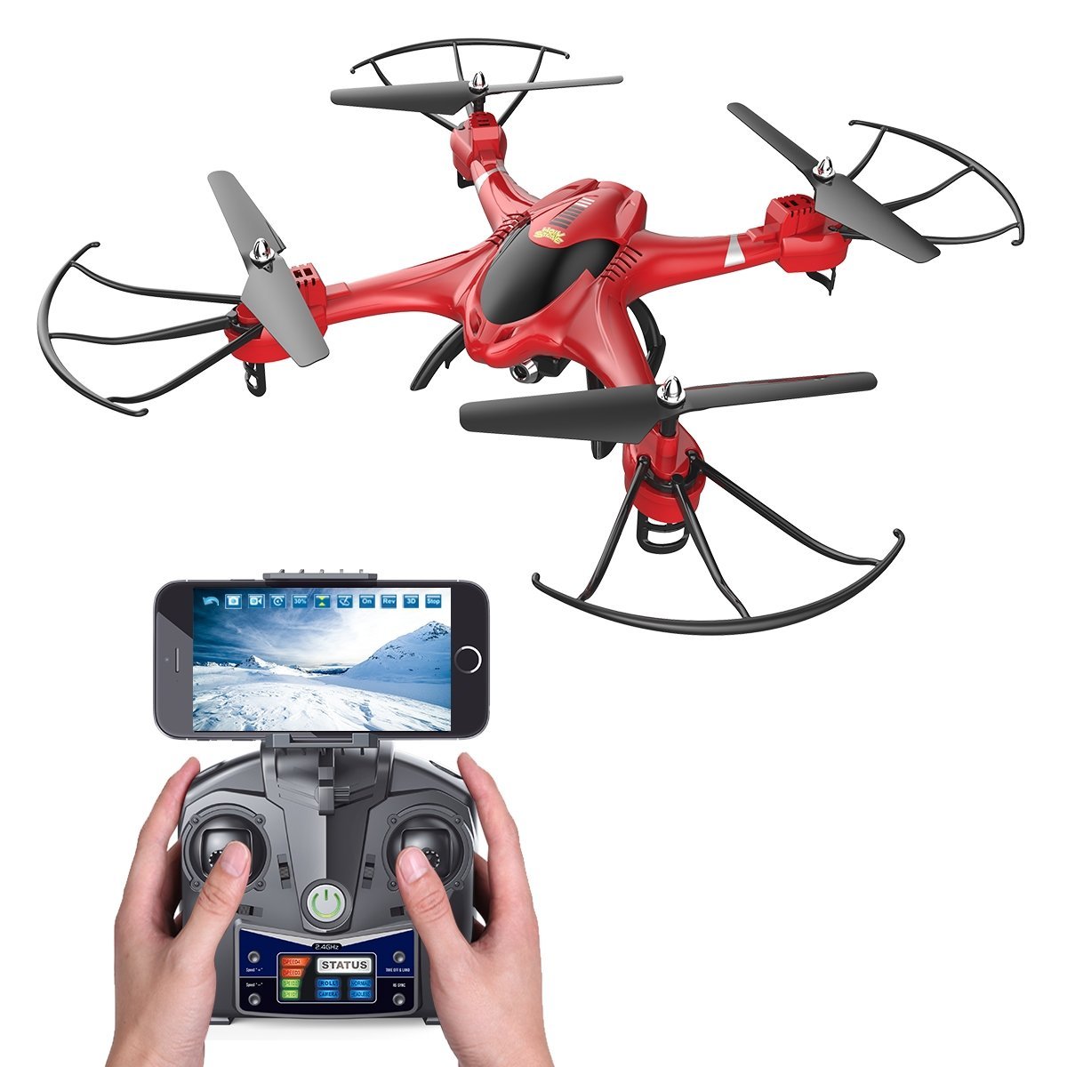 2 Batteries 3D Flip One Key Function Holy Stone HS200 FPV Drone with Camera 720P HD Live Video for Adults & Kids RC Wifi Quadcopter with Voice/App Control Easy to Fly for Beginners Altitude Hold 