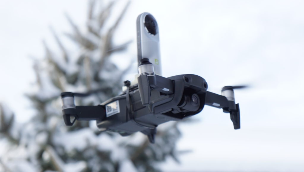 Mavic Air in the snow with a 360 camera