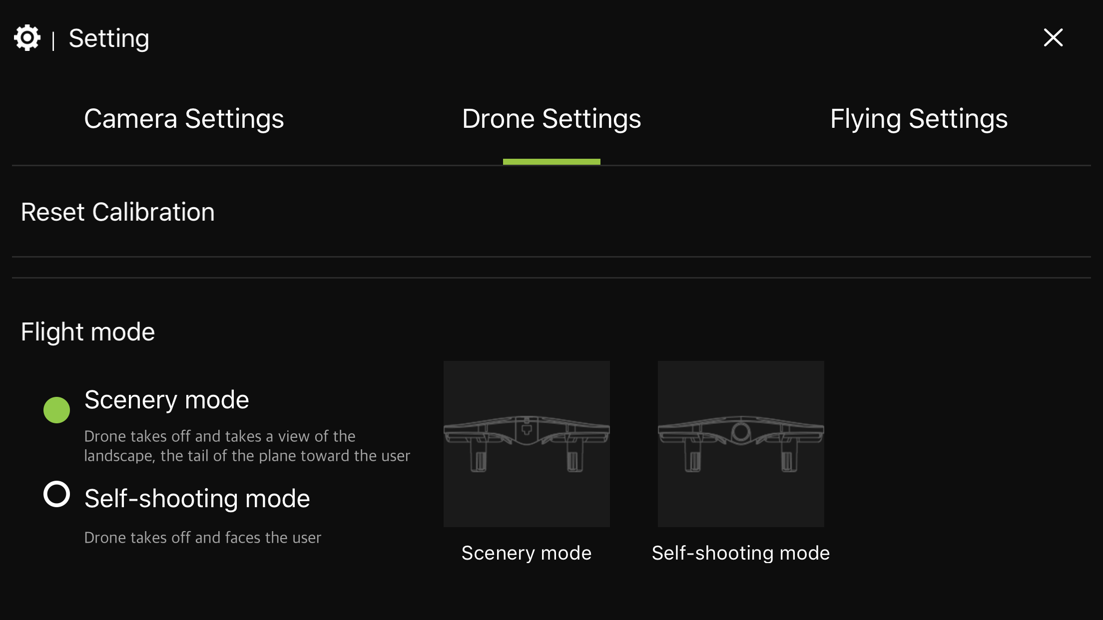 Eachine Fly Scenery Mode and Selfie Mode