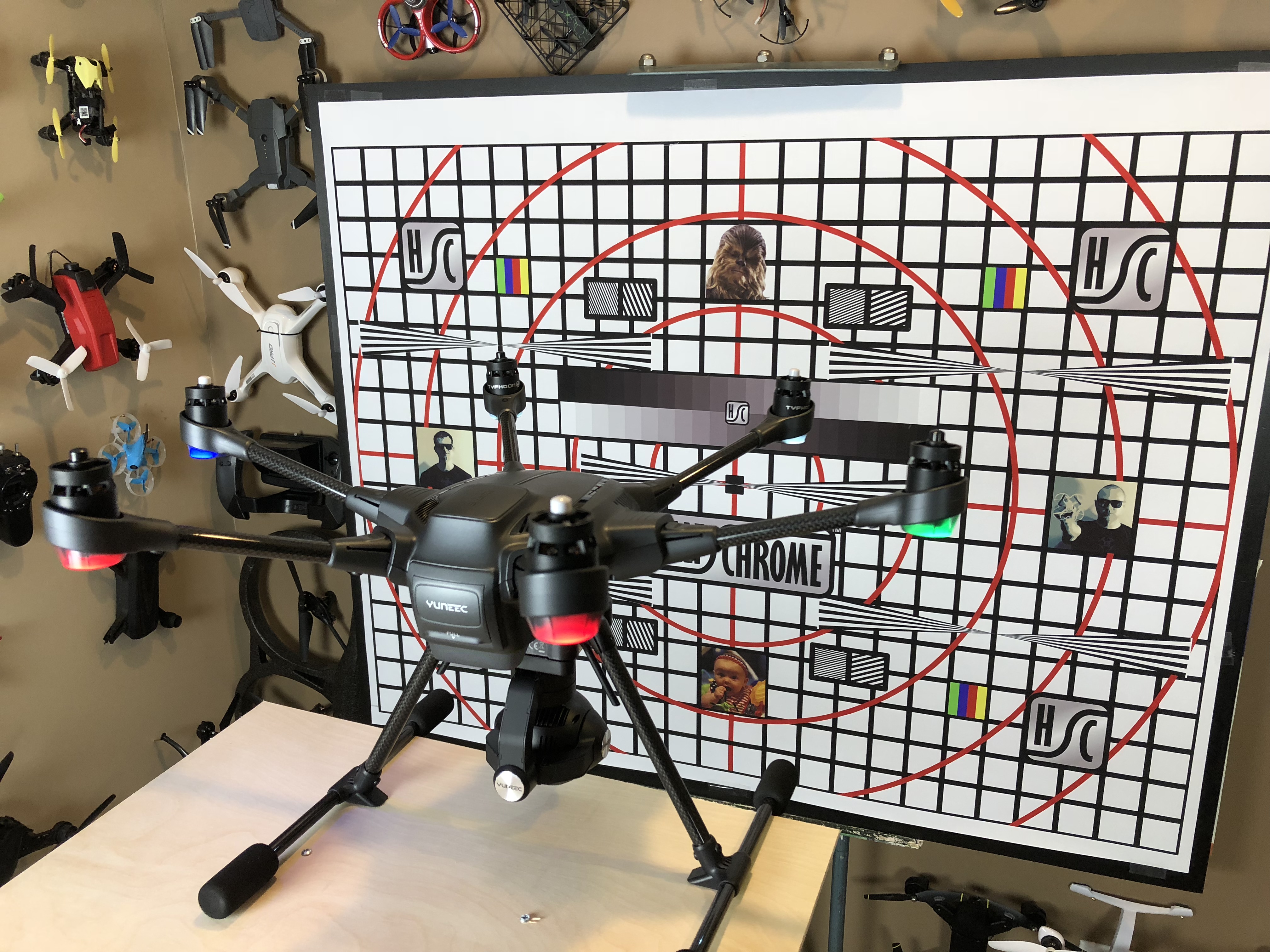 Typhoon H Camera being tested on Half Chrome test target