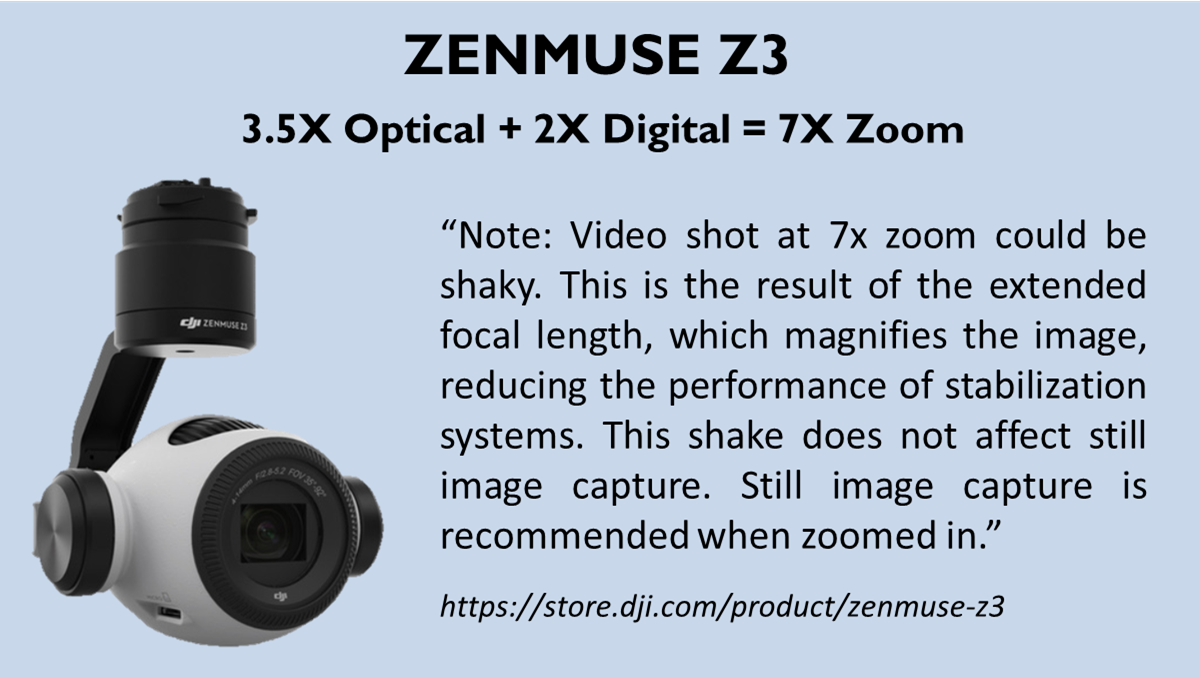 Zenmuse Z3 with 3.5 optical zoom