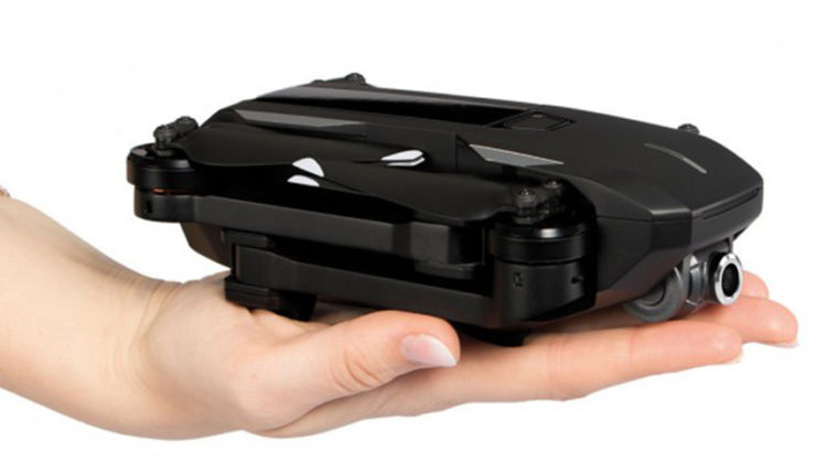 Yuneec Mantis Q held folded in hand