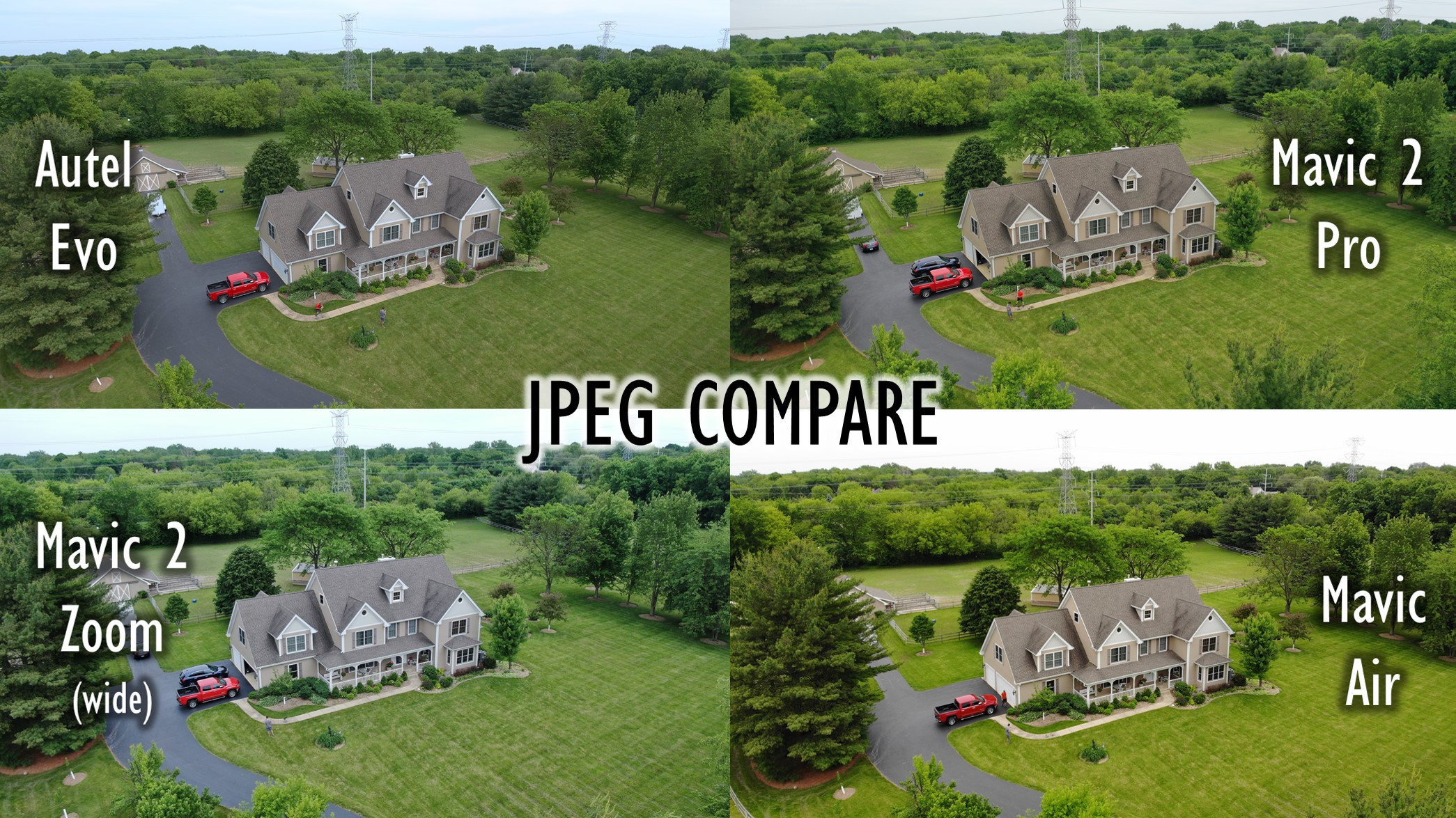 Autel Evo JPEGs compared to DJI Mavic Drones