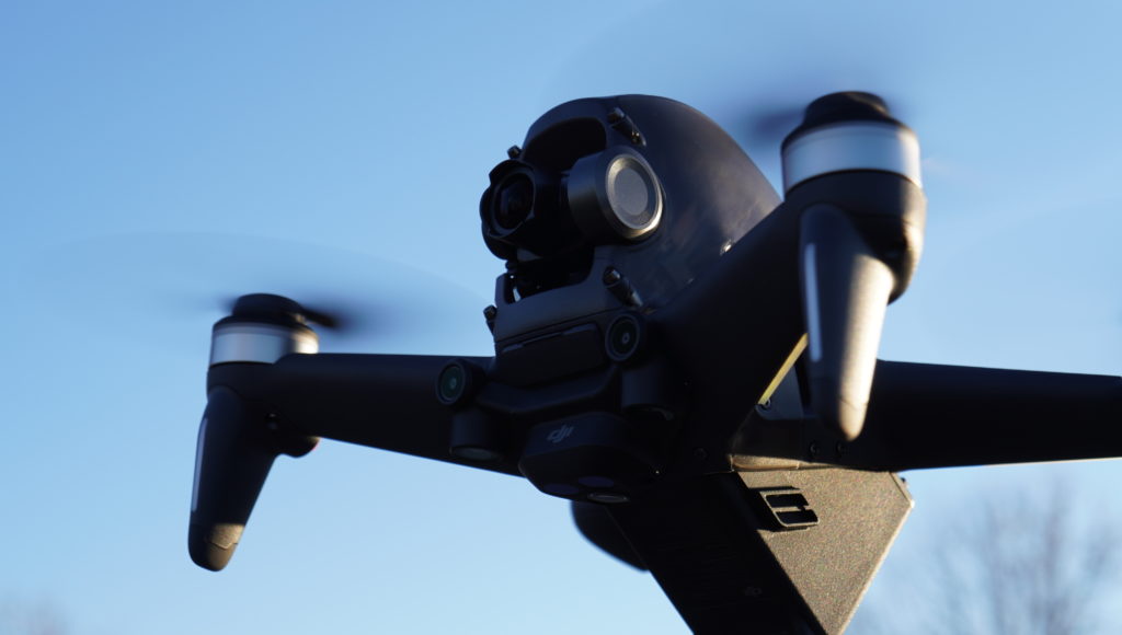 DJI FPV drone flying